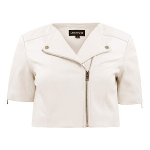 Kirsi 21 Short Sleeve Leather Biker Jacket